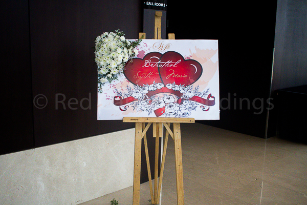 Hotel Crowne Plaza facilities: Welcome board for wedding at the lobby